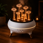 350ML Flame Aroma Diffuser with Remote Control Essential Oil Humidifier & 7-Color LED Night Light - ECOMSTART