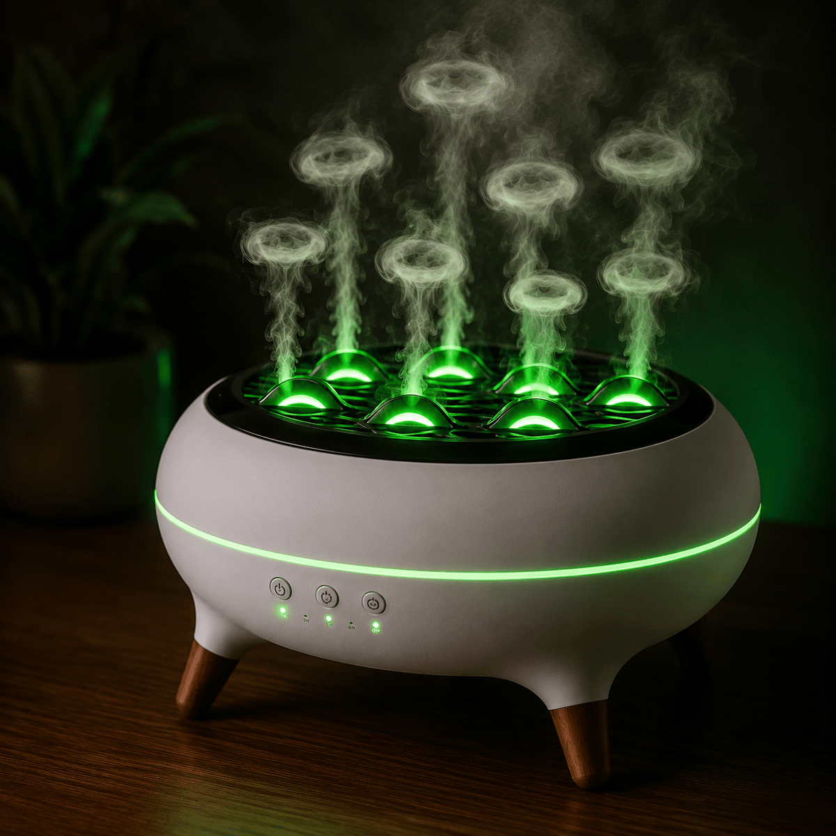 350ML Flame Aroma Diffuser with Remote Control Essential Oil Humidifier & 7-Color LED Night Light - ECOMSTART