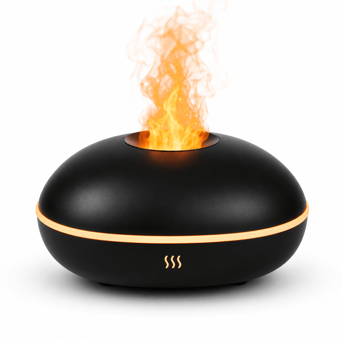 Black Flame Aroma Diffuser – Ultrasonic Essential Oil Humidifier with LED Light - ECOMSTART