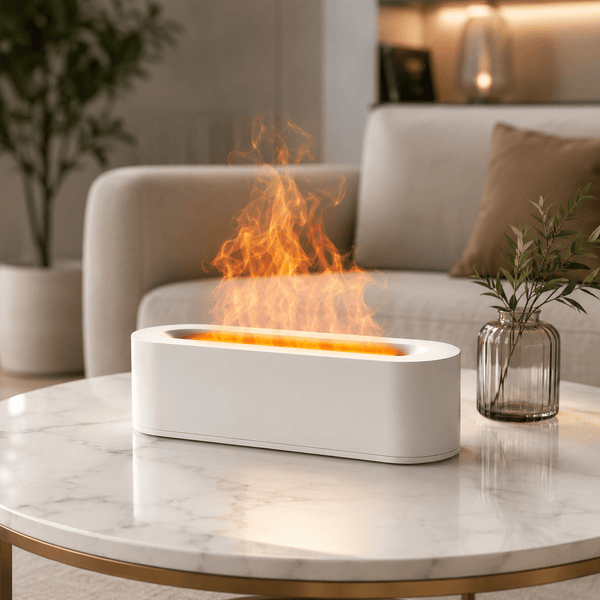 Colorful Flame Aroma Diffuser Ultrasonic Humidifier with Timer - ECOMSTART