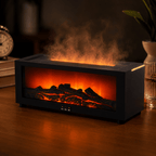 Flame Aroma Diffuser & Essential Oil Humidifier USB Cool Mist Air Humidifier with LED Flame Light & Remote Control for Home - ECOMSTART
