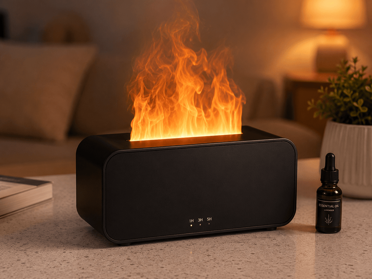 Flame Effect Aroma Diffuser – Ultrasonic Essential Oil Humidifier - ECOMSTART