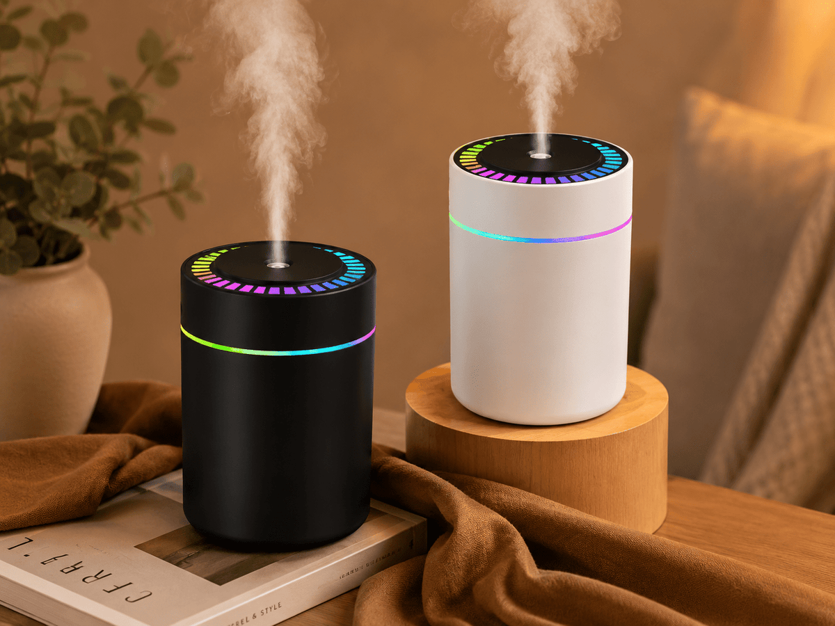 Mini USB Aroma Diffuser – Ultrasonic Essential Oil Humidifier with LED Light - ECOMSTART