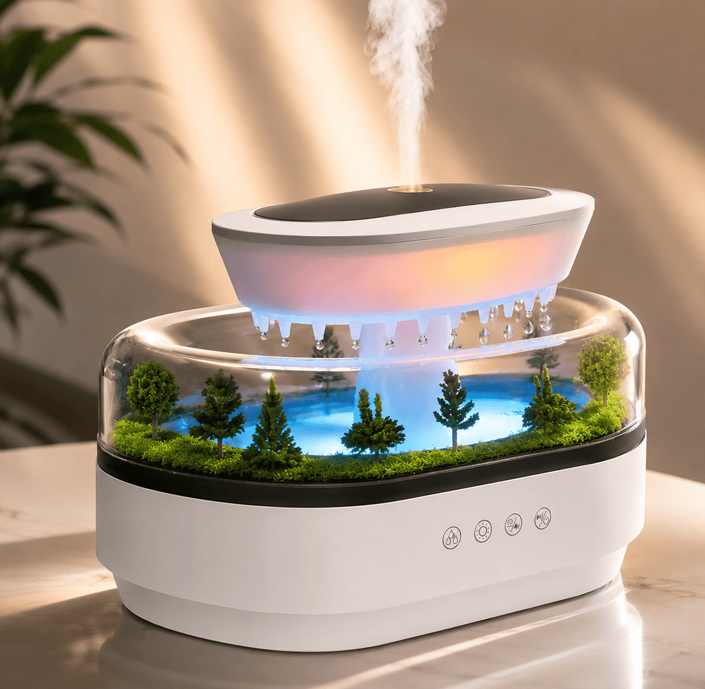 Rain Drop Aroma Diffuser 250ml Humidifier with LED Mood Light - ECOMSTART