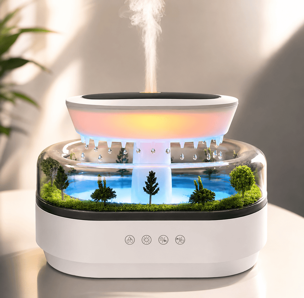 Rain Drop Aroma Diffuser 250ml Humidifier with LED Mood Light - ECOMSTART