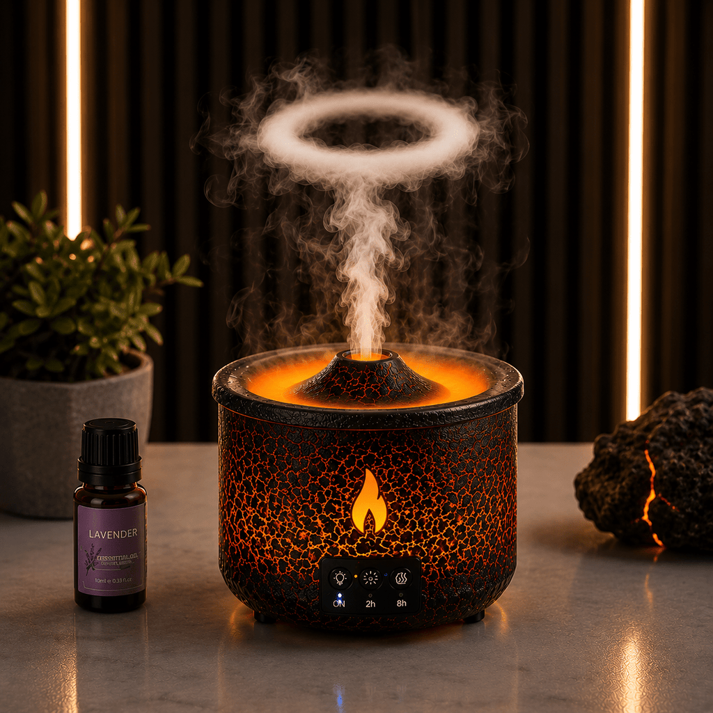Volcano Flame Aroma Diffuser 360ml Smoke Ring Humidifier - ECOMSTART