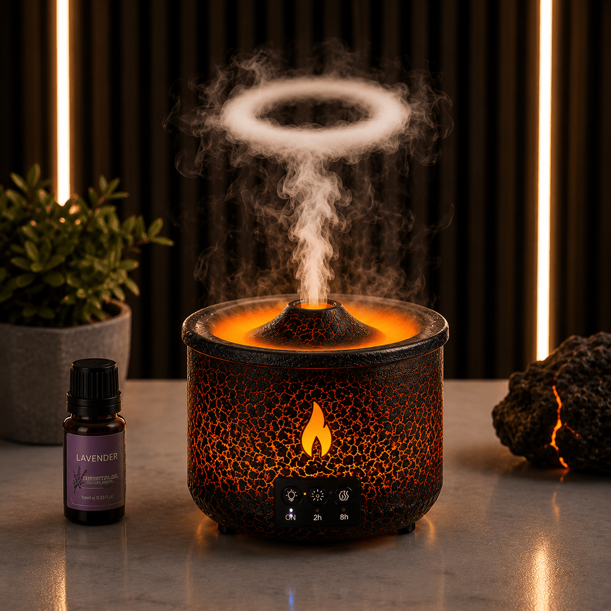 Volcano Flame Aroma Diffuser 360ml Smoke Ring Humidifier - ECOMSTART