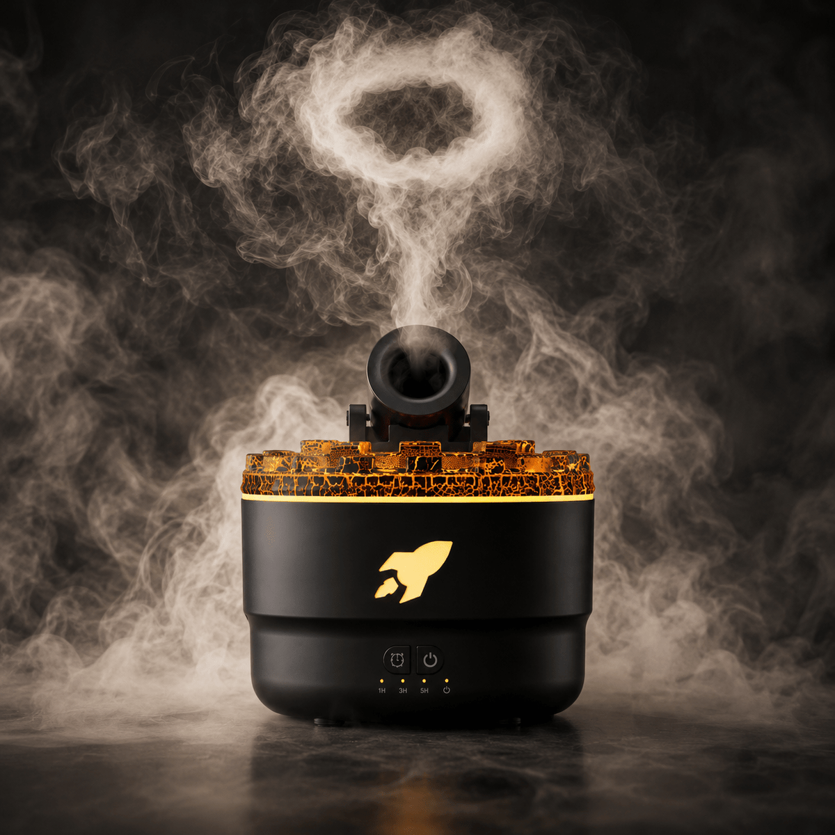Volcano Flame Aroma Diffuser Smoke Ring Humidifier with Crack Light - ECOMSTART