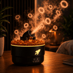 Volcano Flame Aroma Diffuser Smoke Ring Humidifier with Crack Light - ECOMSTART