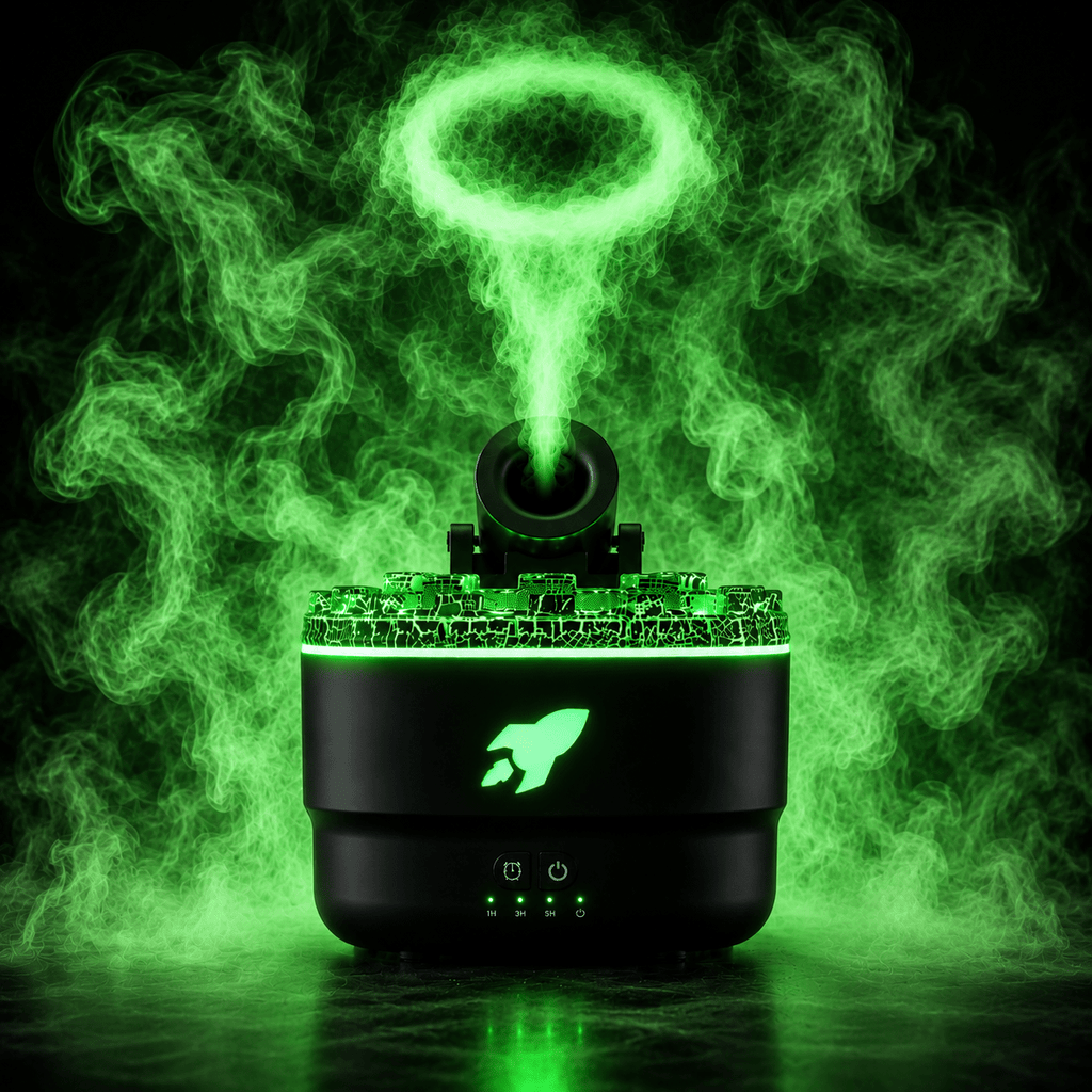 Volcano Flame Aroma Diffuser Smoke Ring Humidifier with Crack Light - ECOMSTART
