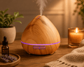 Wood Grain Essential Oil Diffuser – Ultrasonic Humidifier with LED Light - ECOMSTART